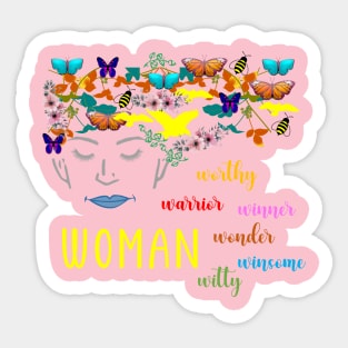 Floral Feminist Butterfly Lover Women's Motivation Sticker